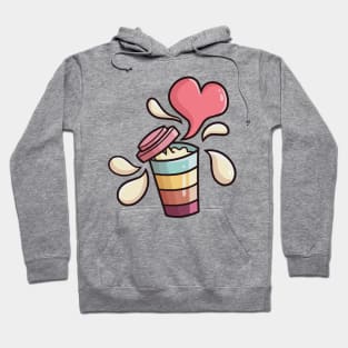 Sweet coffee cup with heart aroma Hoodie